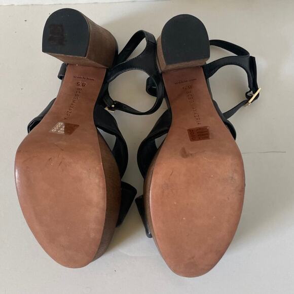 NWT BCBGMaxAzria Black Kaleesi Stack-Heel Platform Leather Sandals • Size 8.5 ⬇️ - Picture 7 of 7